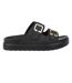 Womens/ladies Double Strap Flat Sandals Black Biba-1