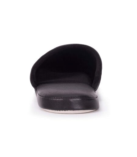 Isotoner Chaussons Mules homme tout cuir, semelle confort