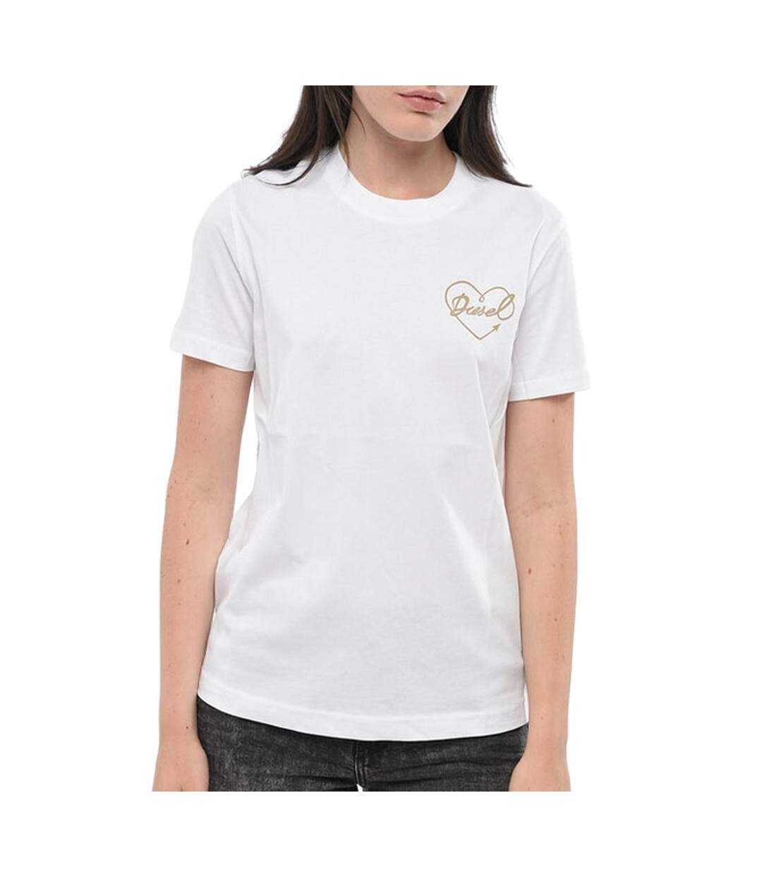 T-Shirt blanc femme diesel t-reg 53-d maglietta-1