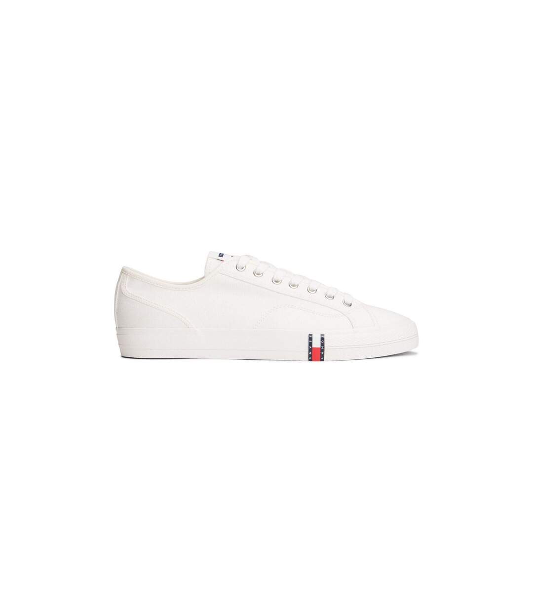 Mens Canvas Flat Trainers Ecru Tommy Jeans-1