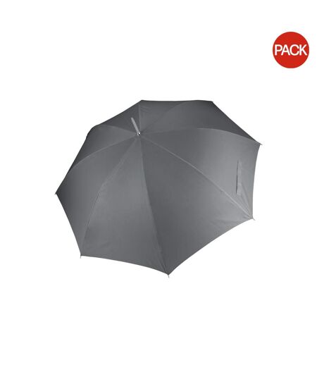 Lot de 2  Parapluie canne à ouverture automatique adulte unisexe taille unique gris ardoise Kimood