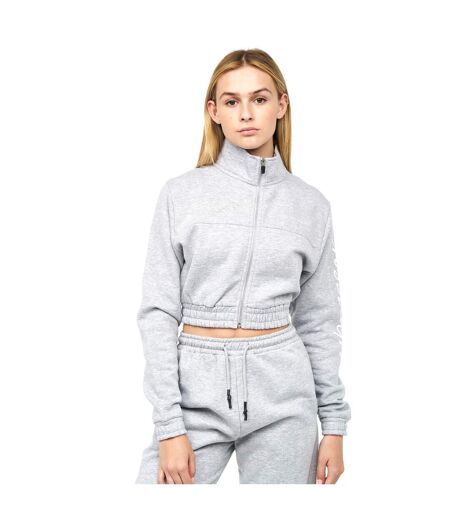 Sweat Court À Capuche Milwalk Femme Gris Chiné Crosshatch