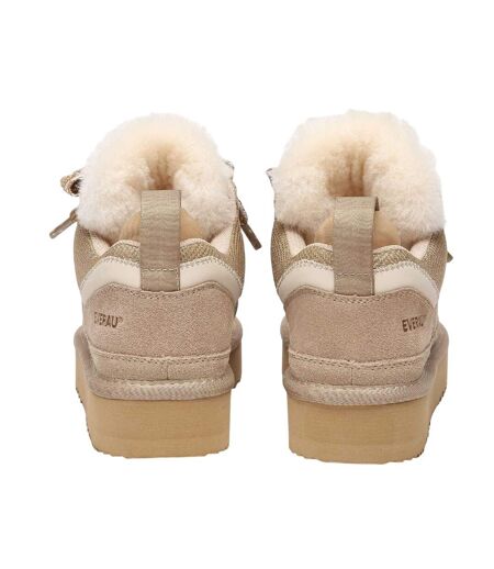 Womens/ladies Marbled Leather Trainers Sand EverAu