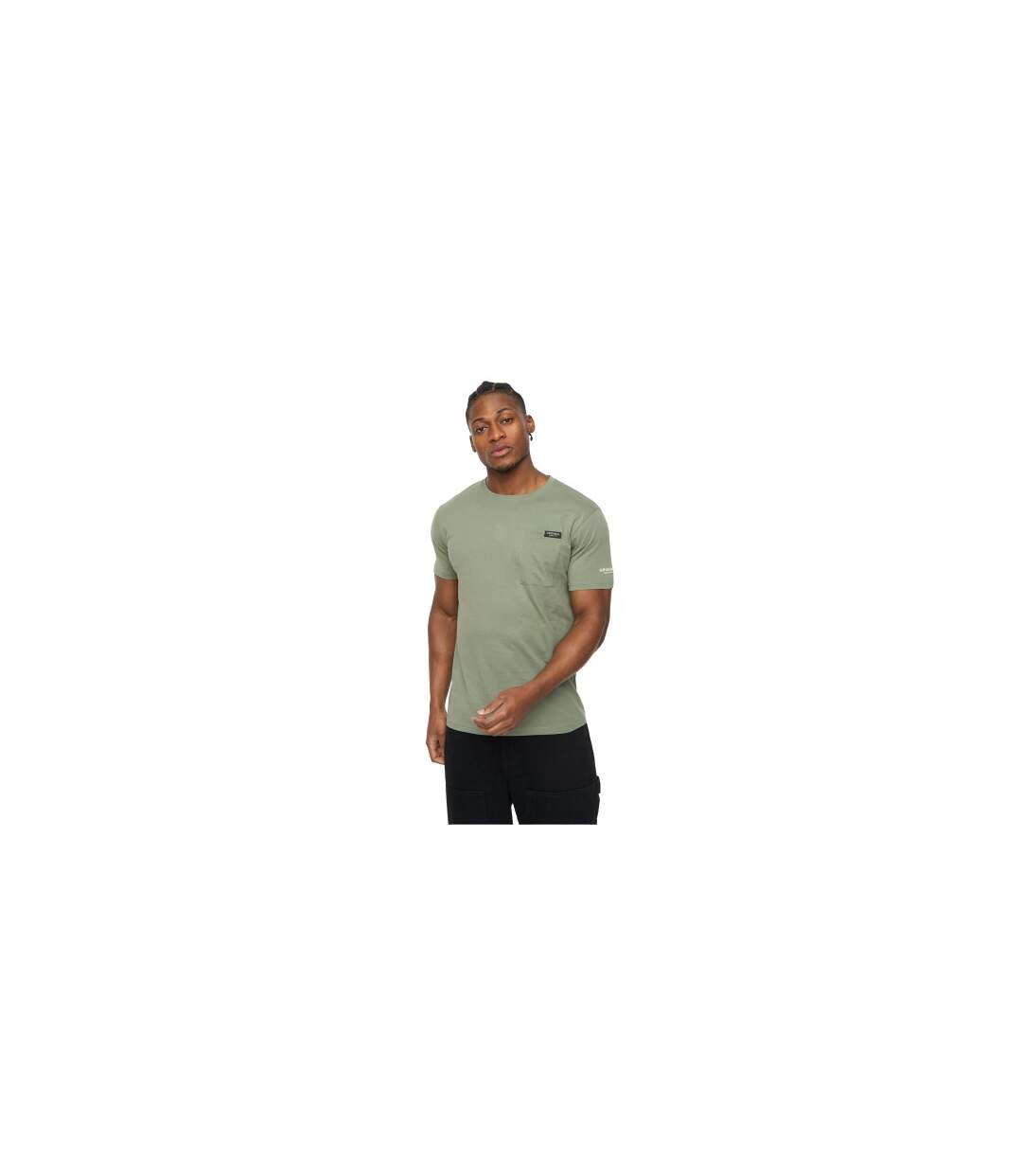 T-shirt Tous Les Jours Portville Homme Kaki Crosshatch-1