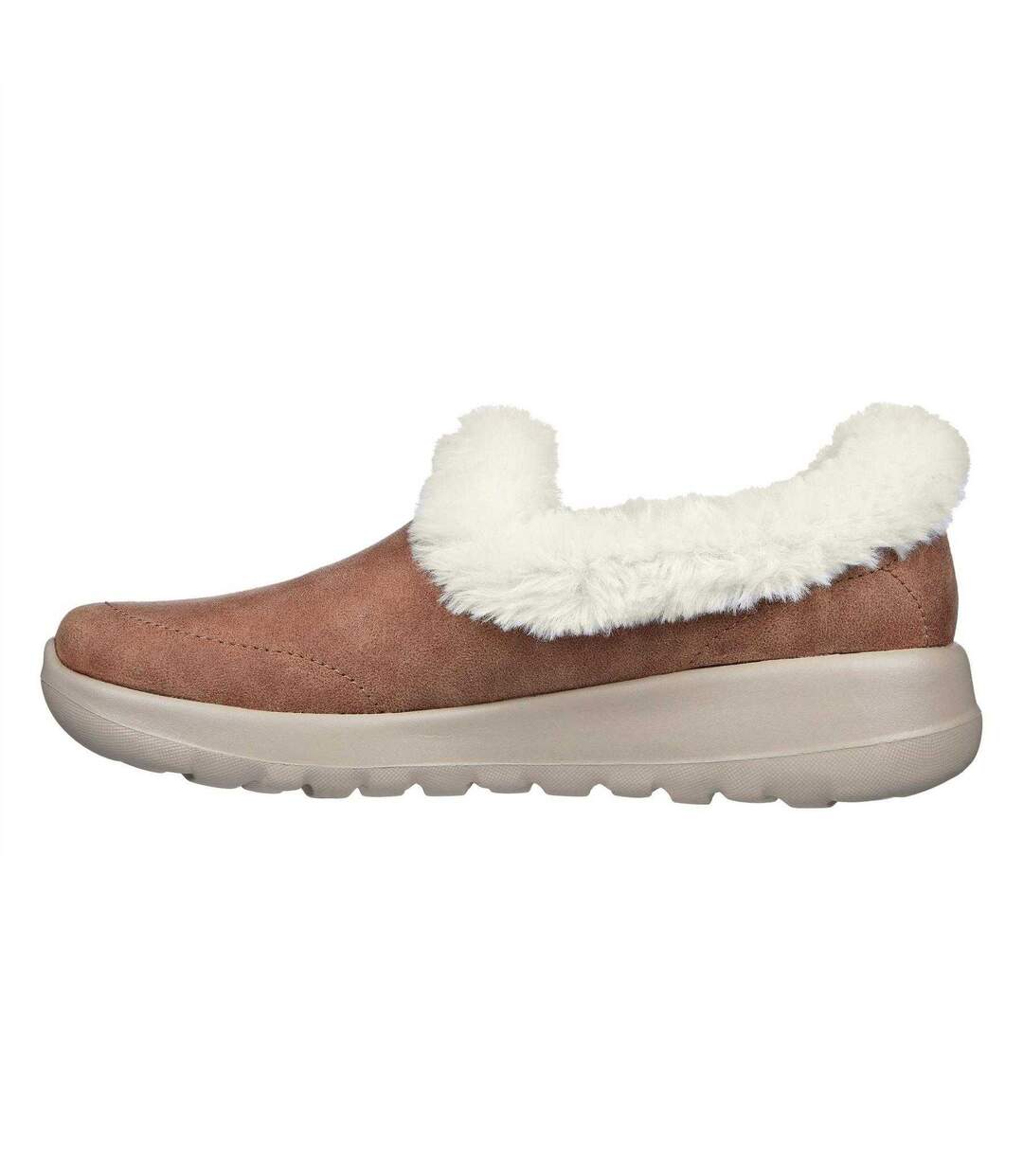 Womens/ladies Go Walk Joy Faux Suede Trainers Chestnut Skechers-2