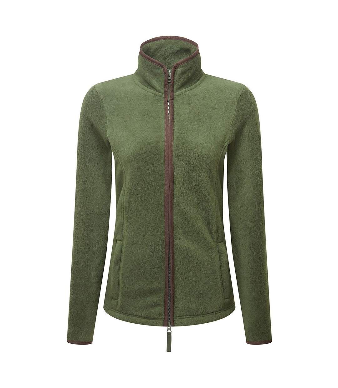Veste polaire artisan femme vert kaki foncé / marron Premier-1