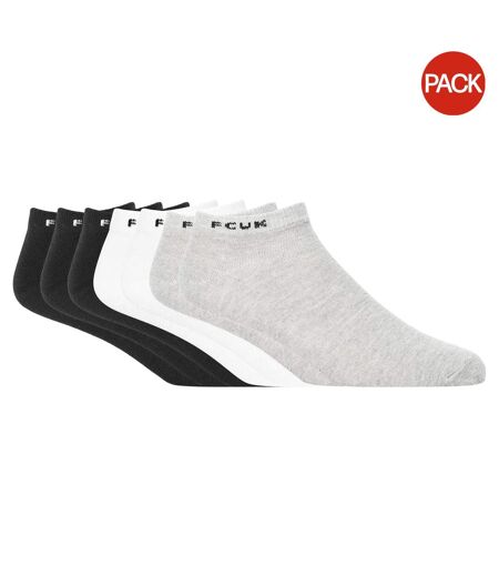 Socquettes homme gris / blanc / noir FCUK