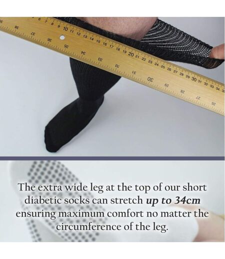 4 Pack Long Bamboo Diabetic Socks With Grips for Men and Women