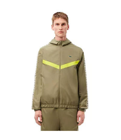 Veste De Survêtement Tennis Style Monogramme Homme Vert Kaki Lacoste