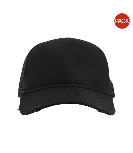 Lot de 2  casquettes rapper adulte noir Atlantis