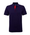 Asquith & Fox Mens Classic Fit Contrast Polo Shirt (Navy/ Red)