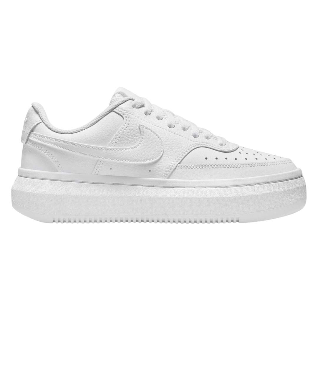 Womens/ladies Court Vision Swoosh Leather Platform Trainers White Nike-1
