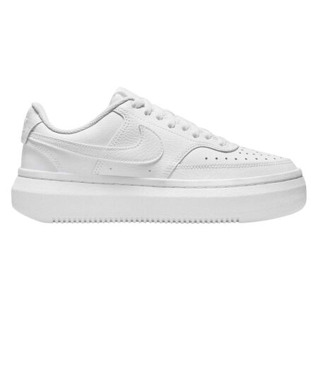 Womens/ladies Court Vision Swoosh Leather Platform Trainers White Nike