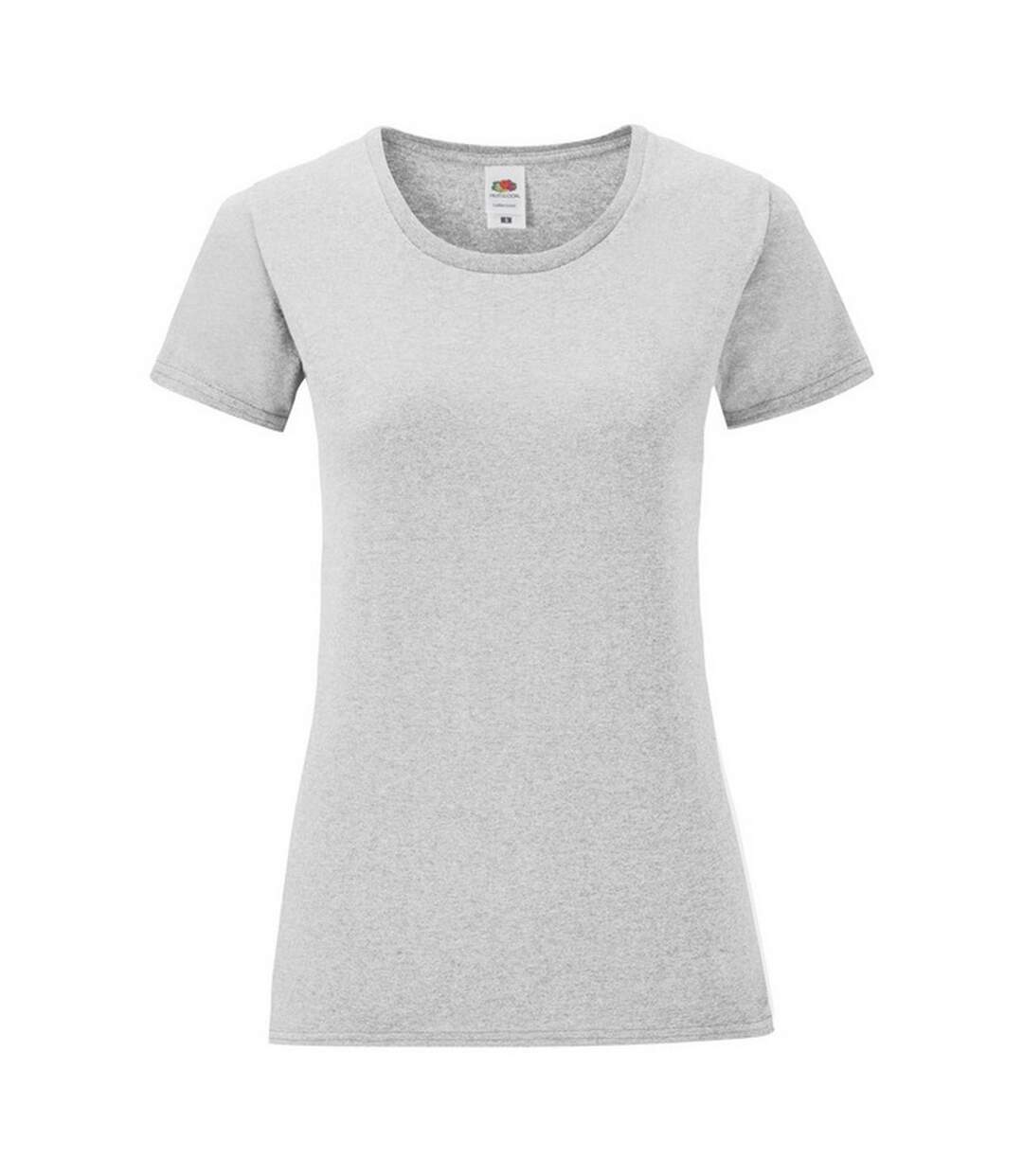 T-shirt Iconic Femme Gris Chiné Fruit Of The Loom-1