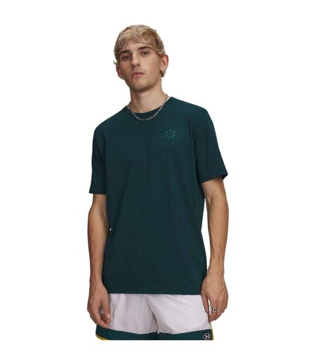 Mens Radial Wordmark T-shirt Green Under Armour