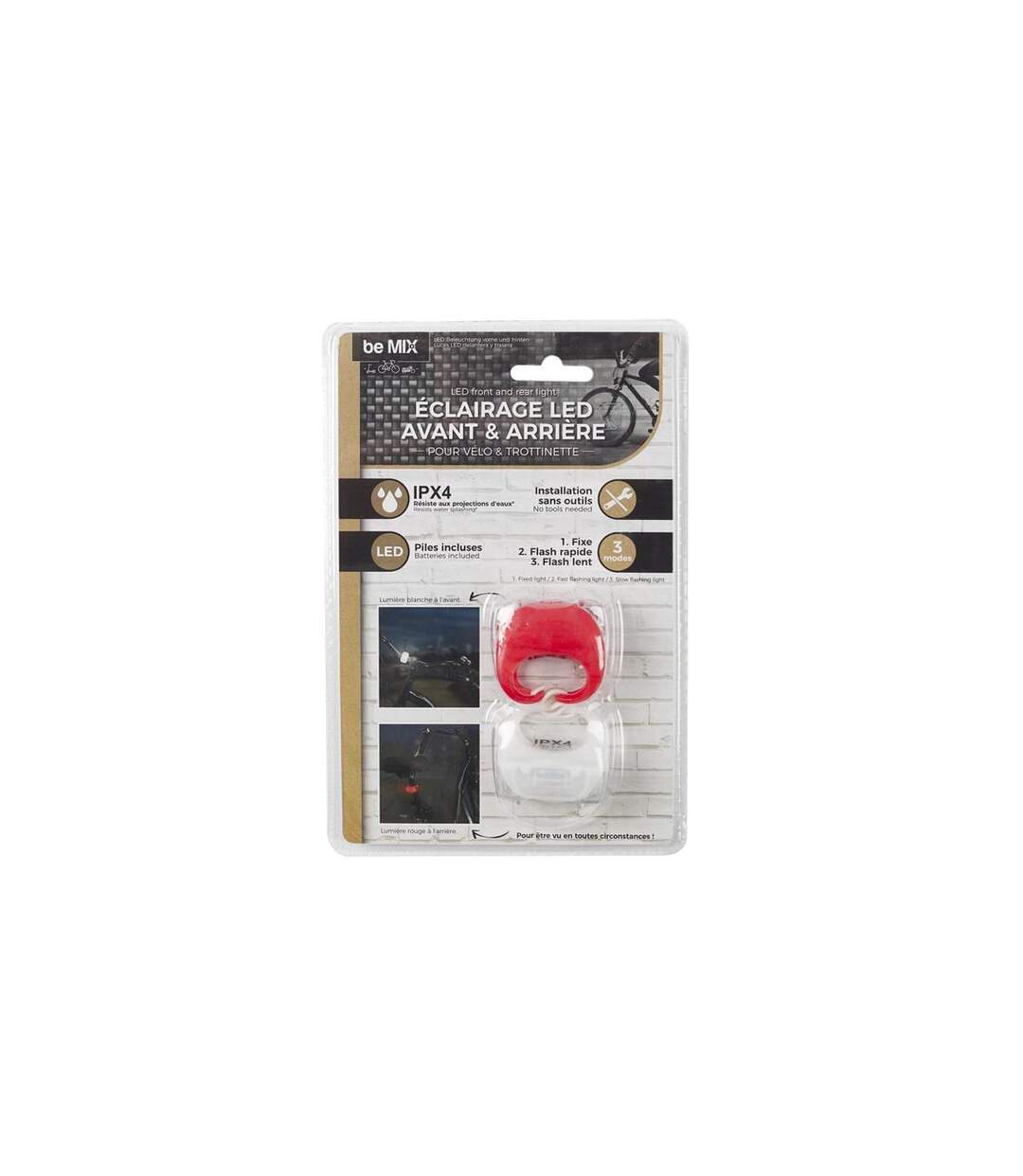 Lot de 2 Éclairages LED Avant & Arrière 4cm Blanc & Rouge-3