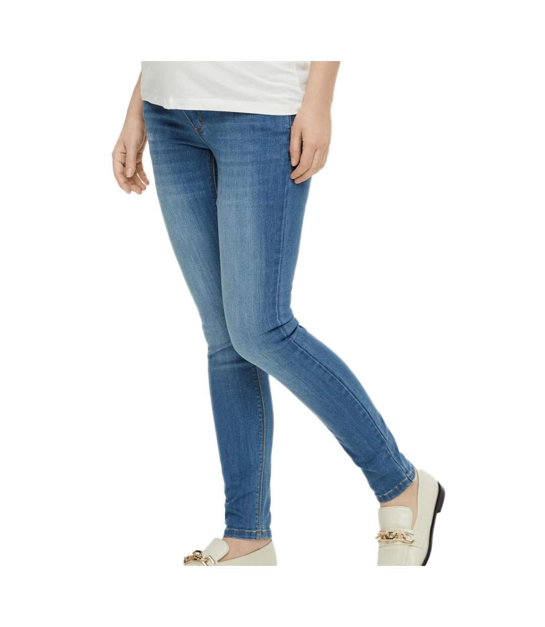 Jean skinny bleu femme pieces maternity della-1