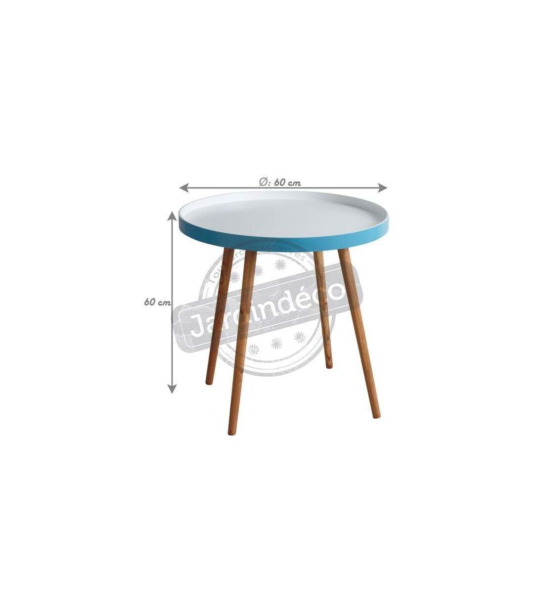 Table d'appoint en bois et MDF laqué bleu