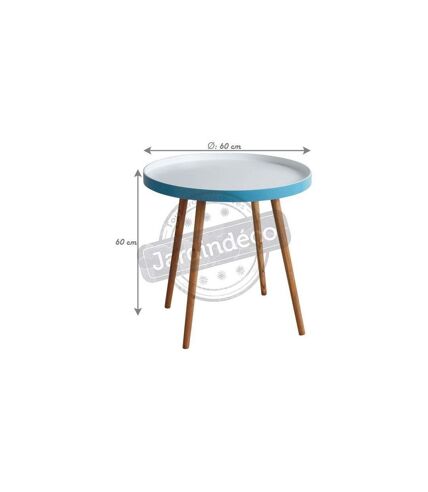 Table d'appoint en bois et MDF laqué bleu