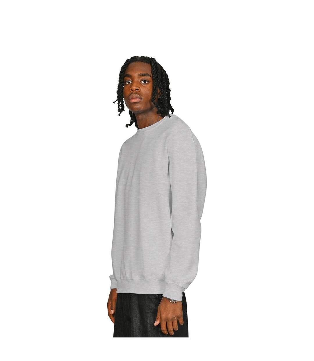 Mens Ringspun Cotton Tall Oversized Sweatshirt Ash Grey Casual Classics-3