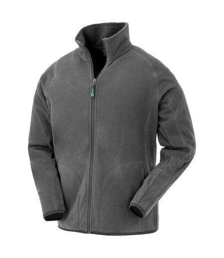Mens Microfleece Jacket Grey Result Genuine Recycled