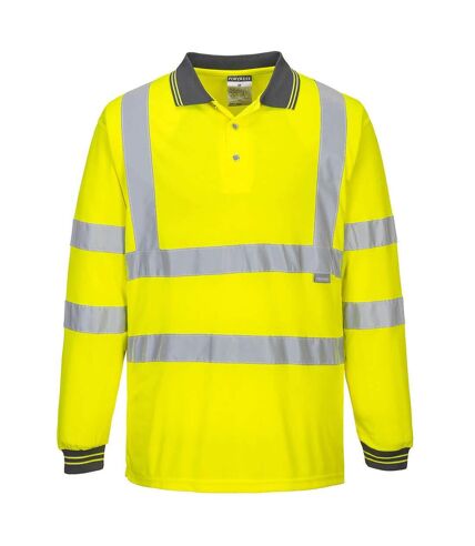 Portwest Mens S277 Hi-Vis Long-Sleeved Polo Shirt (Yellow) - UTPW518