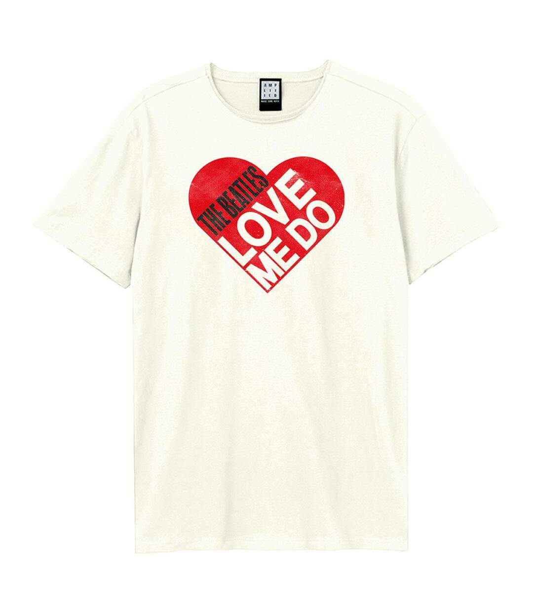 Unisex Adult Love Me Do The Beatles T-shirt Vintage White Amplified-1