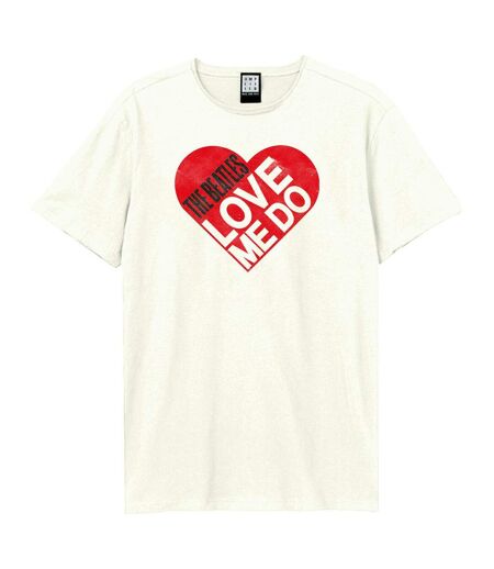 Unisex Adult Love Me Do The Beatles T-shirt Vintage White Amplified