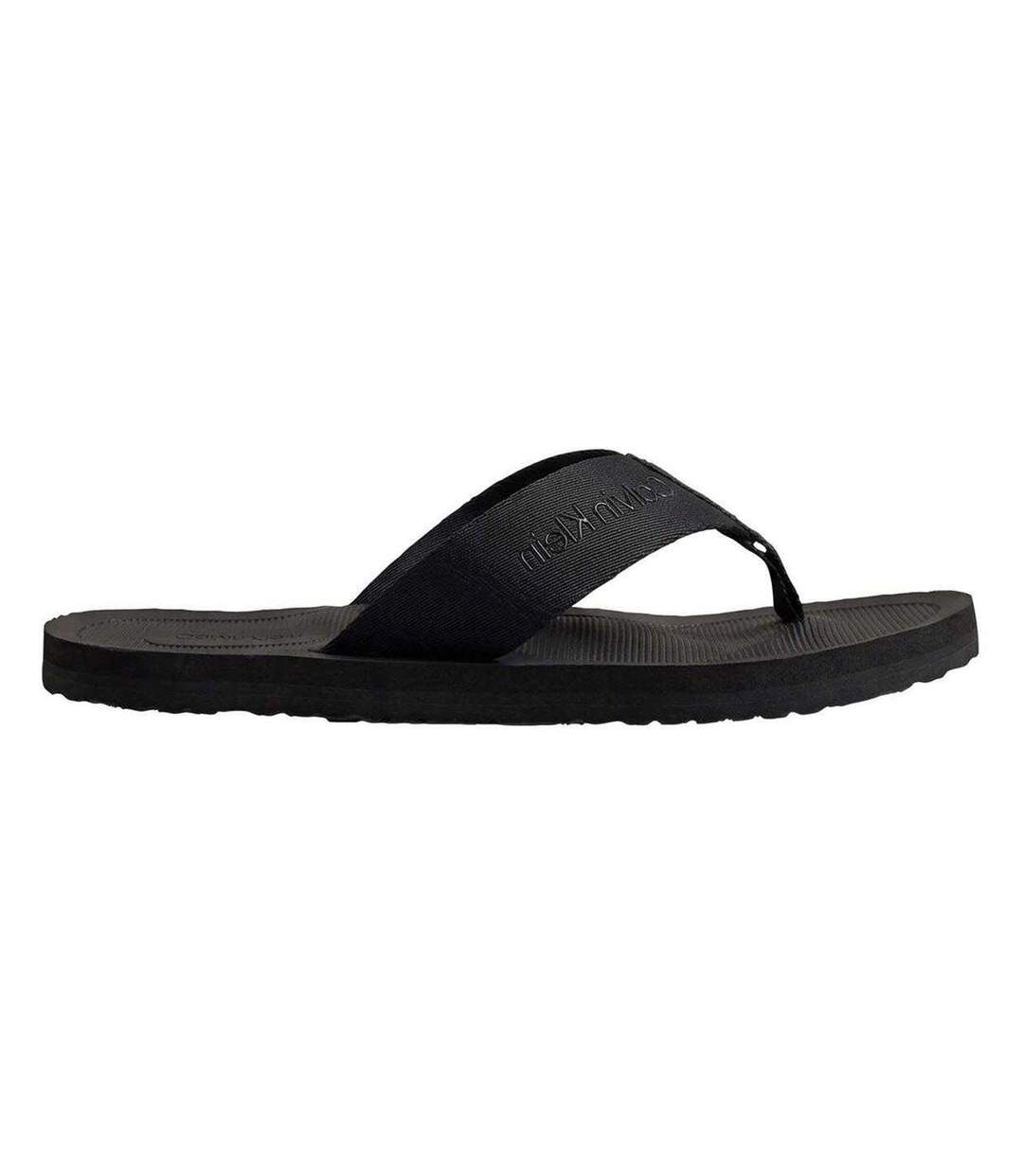 Mens Flip Flops Triple Black Calvin Klein-1