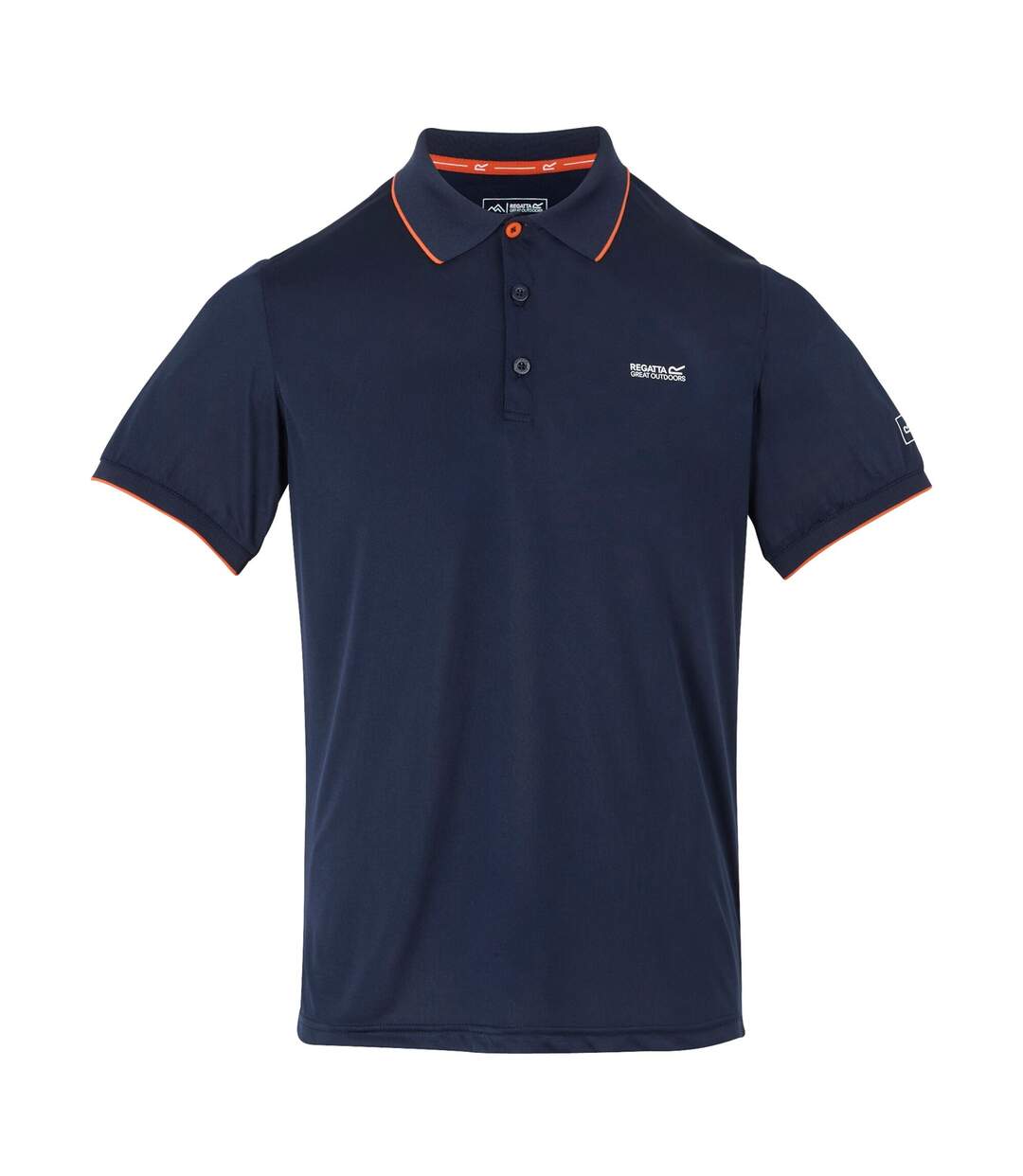 Polo remex homme bleu marine / orange sanguine uni Regatta-1