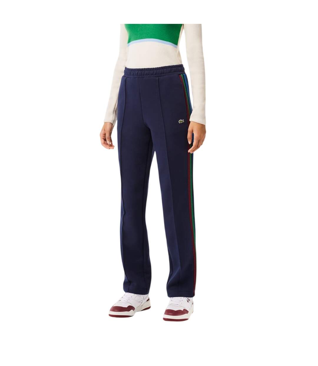 Pantalon De Survêtement Motif/style Rayure Latérale Femme Bleu Marine Foncé Lacoste-2