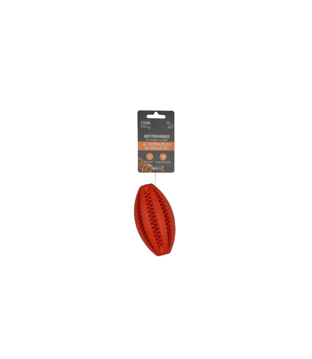 Jouet pour Chien Distributeur Ovale 11cm Rouge-4