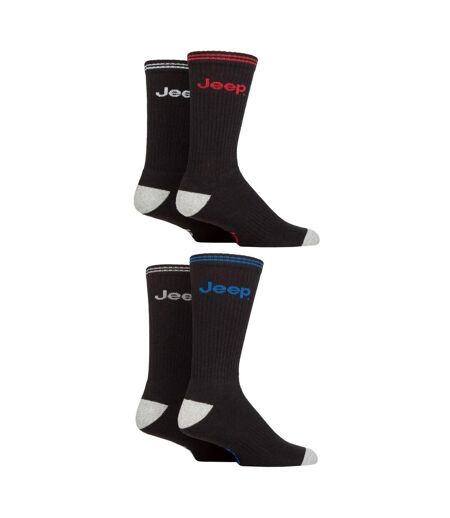 Men's Cushioned Crew Socks - 4 Pack Sport Running Socks