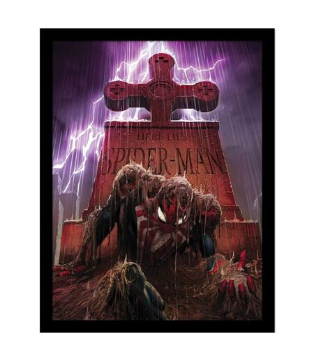 Spider-Man - Poster encadré (Multicolore) (40 cm x 30 cm) - UTPM8471
