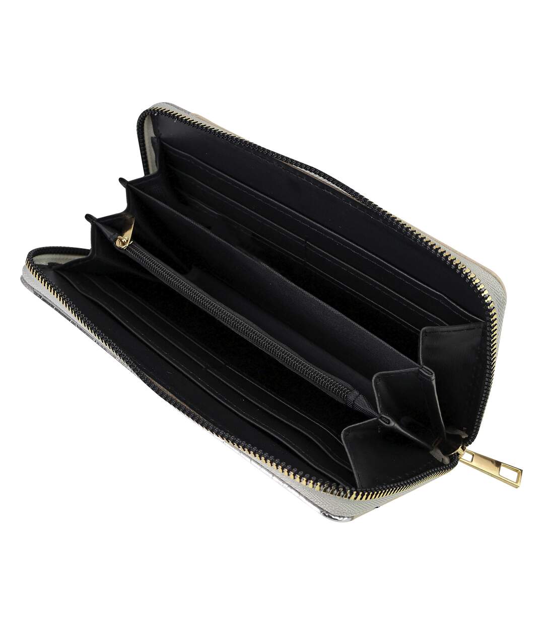 Ladies Faux Leather Wallet Large Panelled Purse Card Coin Organiser-5