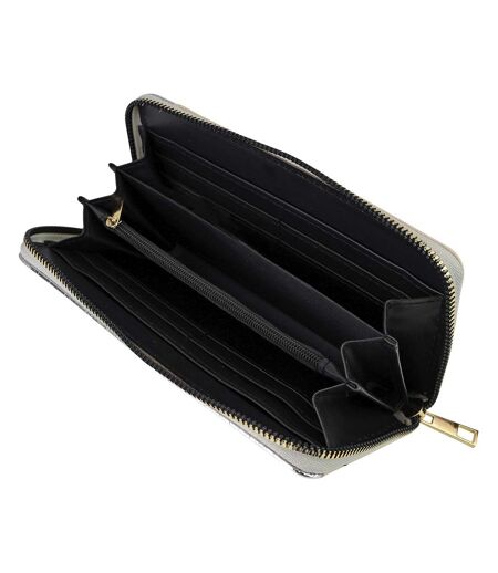 Ladies Faux Leather Wallet Large Panelled Purse Card Coin Organiser