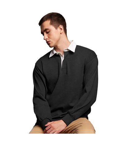 Front Row Mens Long Sleeve Sports Rugby Shirt (Black) - UTRW473