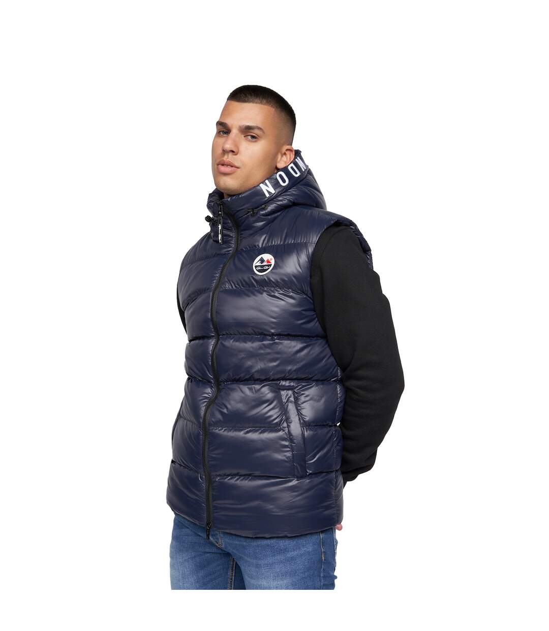 Mens Karnos Gilet Dark Navy Born Rich-2