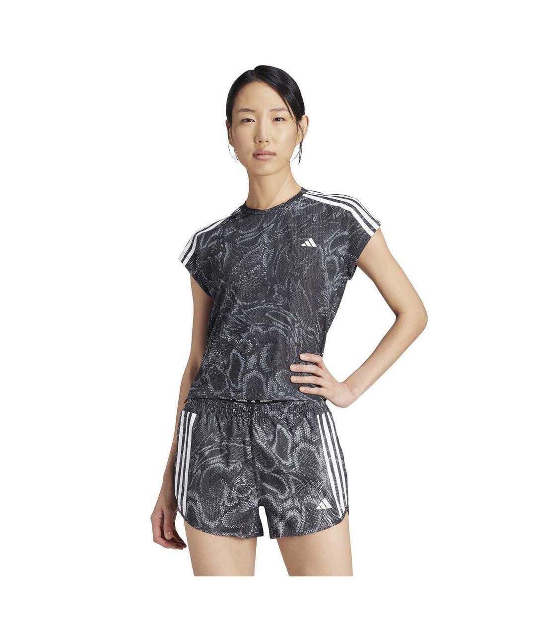 T-shirt Course À Pied Motif/style Imprimé Serpent Femme Noir Adidas-4