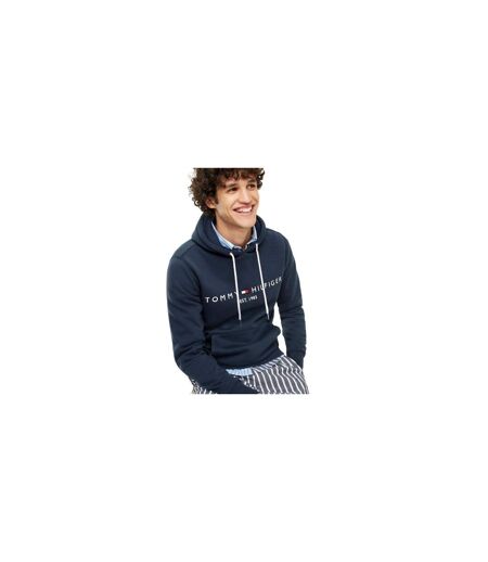 Sweat À Capuche Motif/style Logo Homme Bleu Foncé Tommy Hilfiger