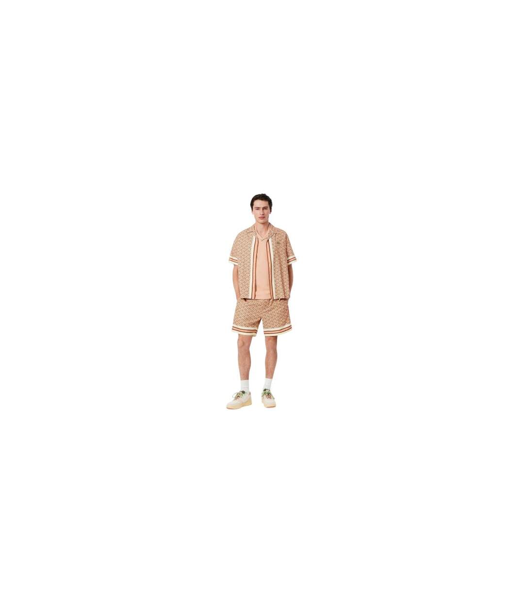 Short Motif/style Géométrique Homme Marron Pâle Lacoste-1