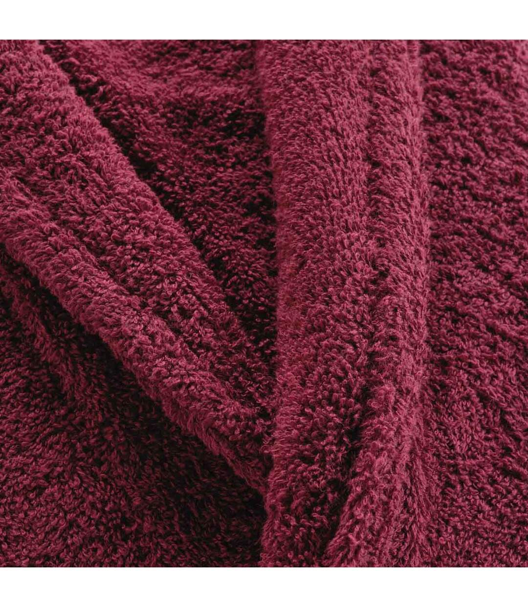 Peignoir Col Châle en Coton Tendresse Rubis-2