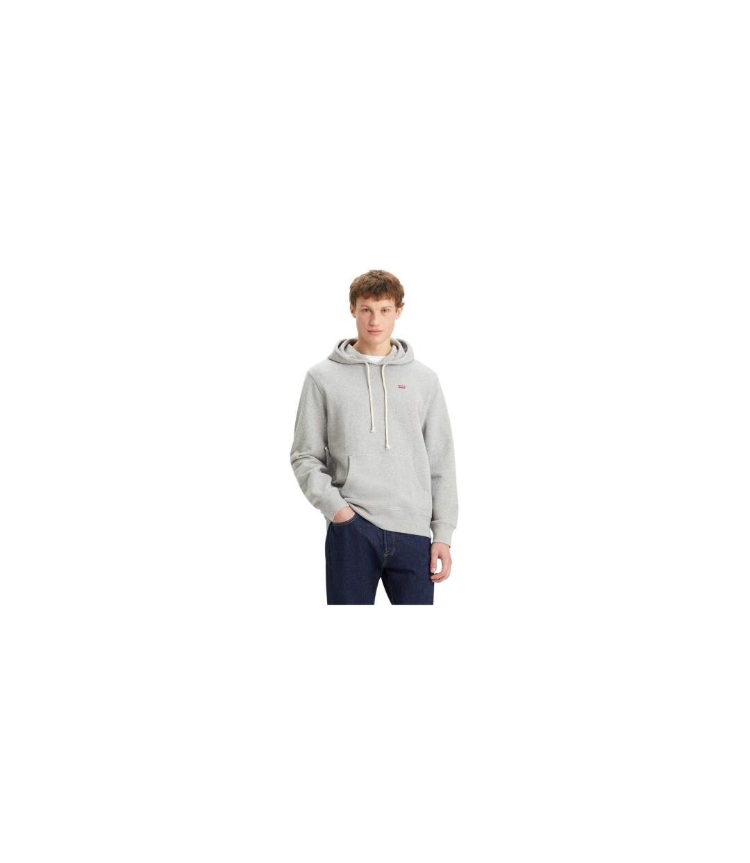 Mens Pullover Hoodie Mid Grey Levis-1