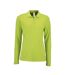 Womens/ladies Perfect Pique Long-sleeved Polo Shirt Apple Green SOLS-1