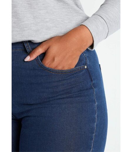 Pantacourt ceinture extensible en jean