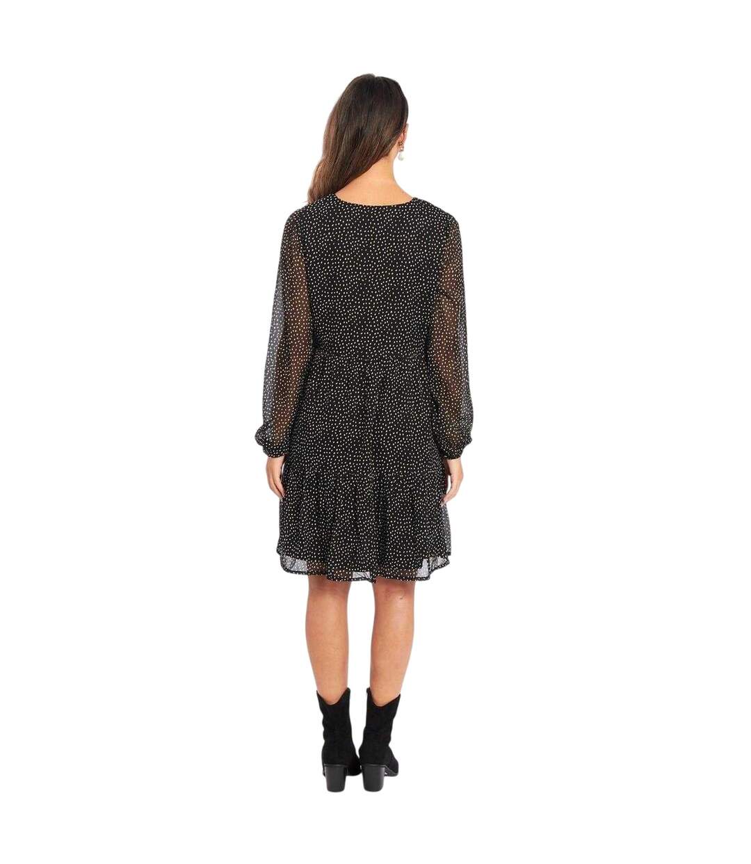 Robe À Smocks Motif/style Cachemire Femme Noir Be You-3