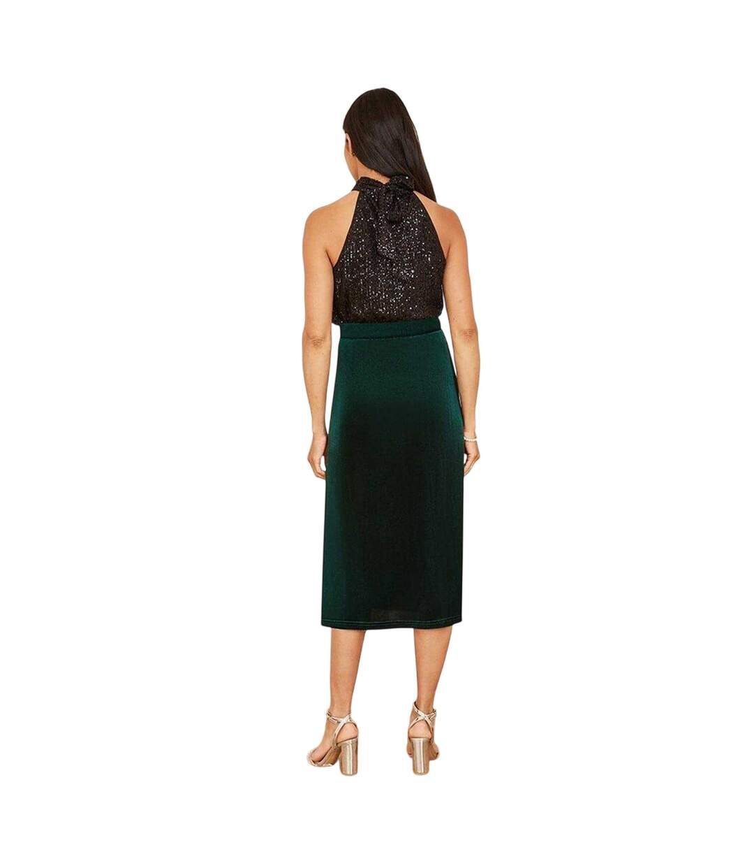 Jupe Mi-longue Femme Vert Yumi-3