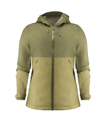 Womens/ladies Northville Two Tone Shell Jacket Moss Green James Harvest