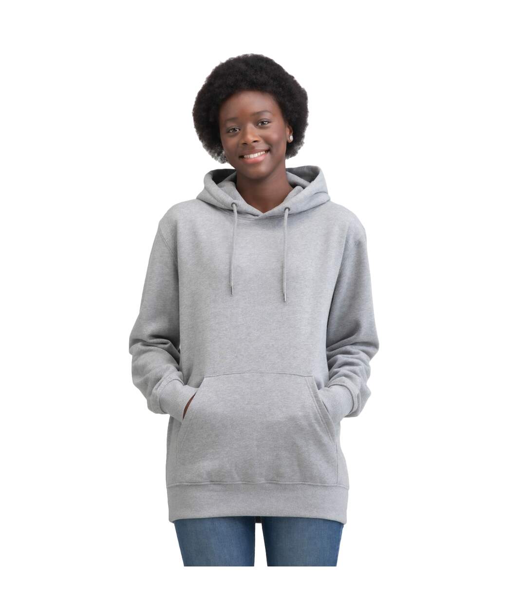 Unisex adult essential marl hoodie heather grey Mantis