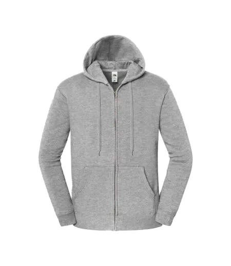 Veste Unie À Capuche Ajustable Iconic Premium Adulte Gris Clair Chiné Fruit Of The Loom